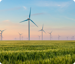 wind power plant installed on ground at hill