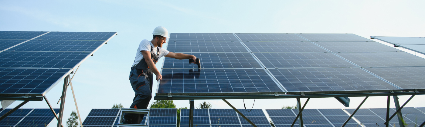 solar panels instaled on building