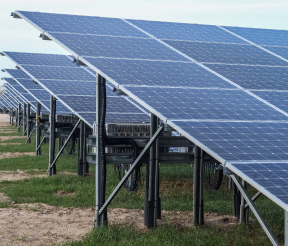 solar power plant mounted on ground