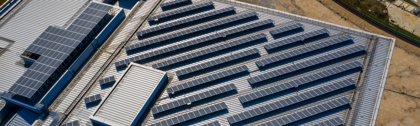 solar panels instaled on building