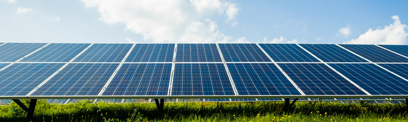 solar panels instaled on a grass